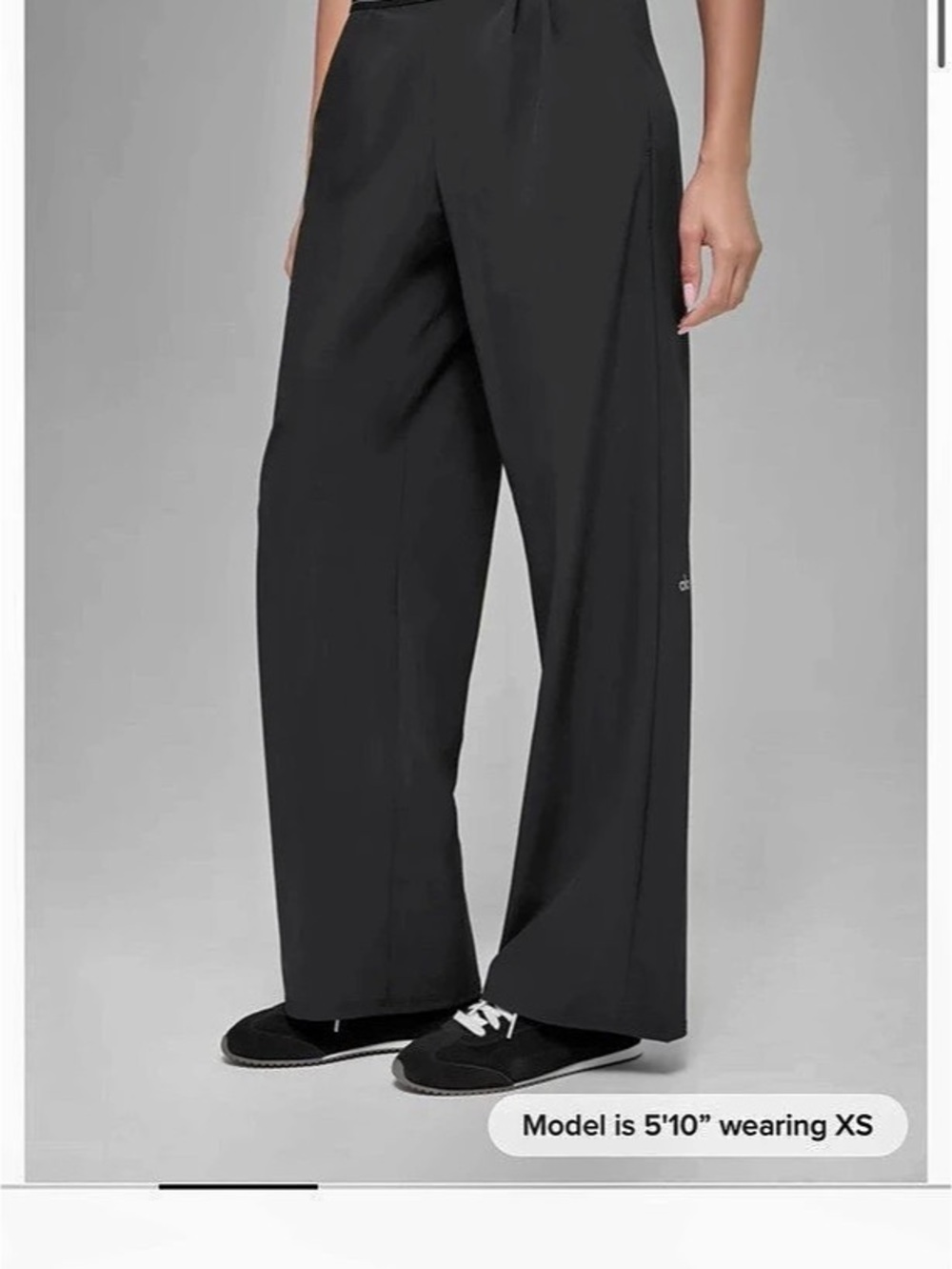 Alo Suit up trouser Breeze-Style Waterproof Pant Wide Leg Pants in Black Size Me